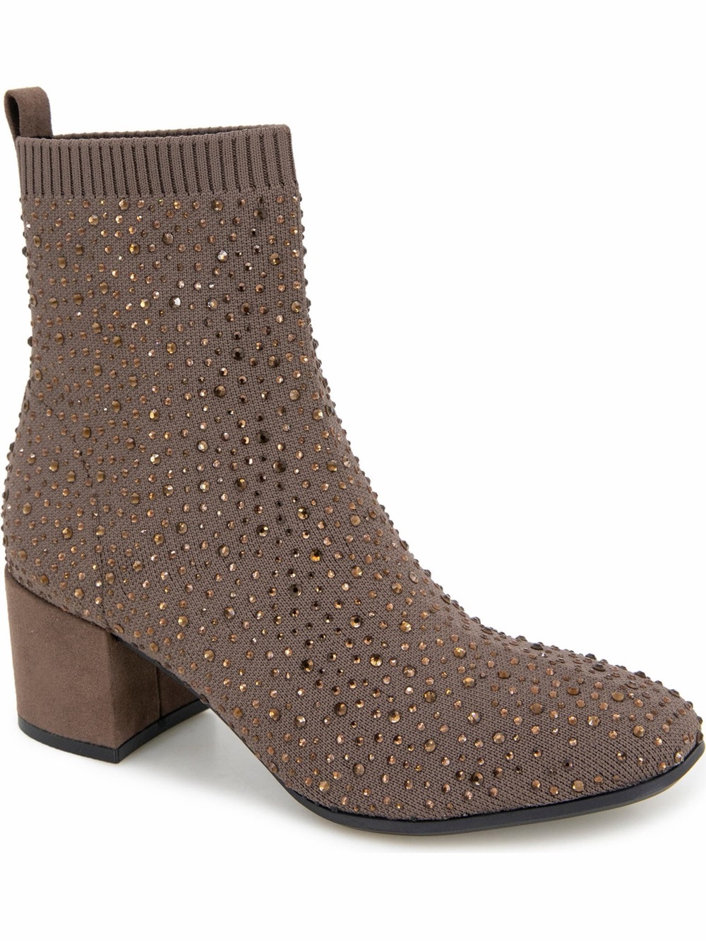 Kenneth Cole Reaction Rida Stretch Jewel Rhinestone Booties - Chocolate - Size 9